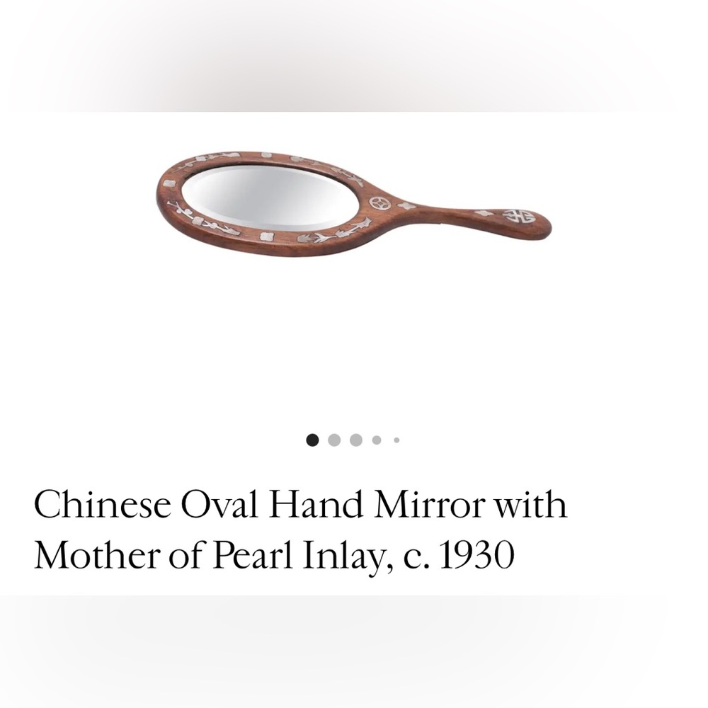 Chinese Oval Hand Mirror with Mother of Pearl Inlay